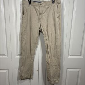 LL Bean Khakis Mens 36x30 Comfort Waist Straight Fit Lakewashed Chino Beige
